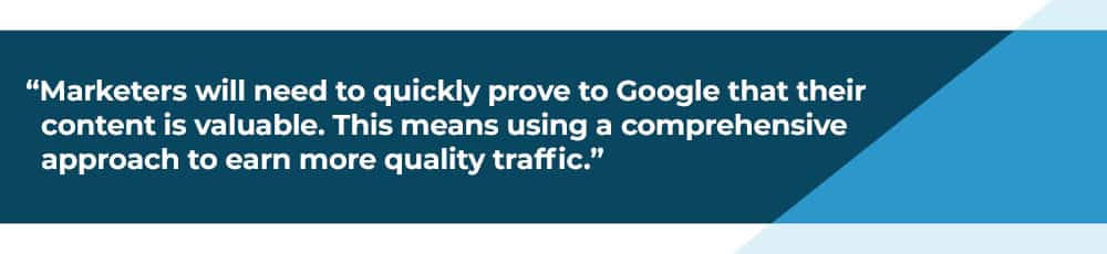 a comprehensive approach earns quality traffic. how to get on page one of google.