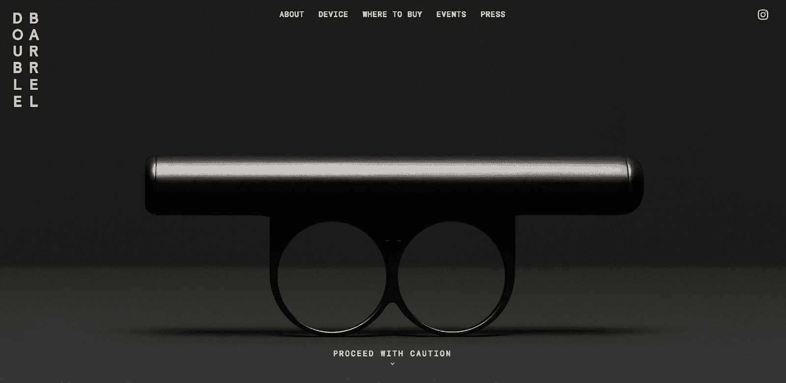 Double barrel website home screen screenshot.