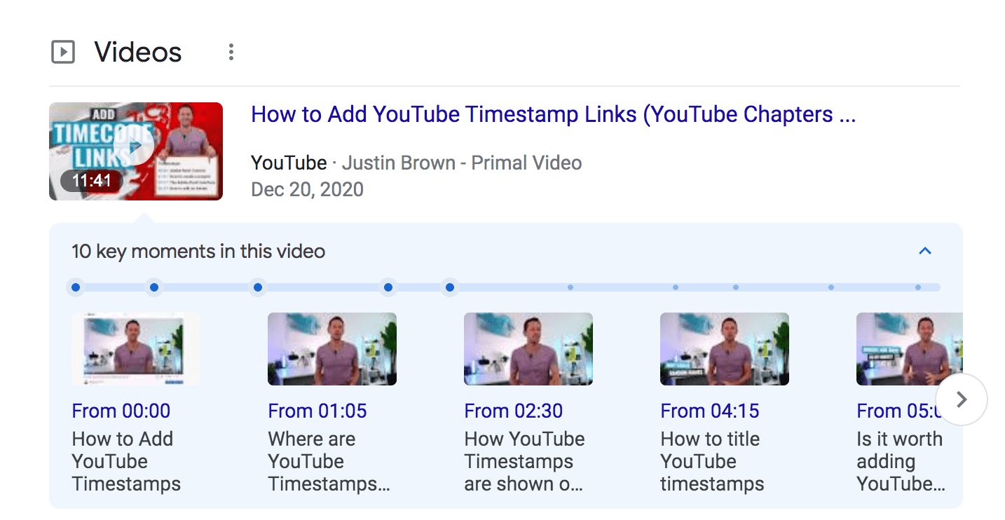 Adding YouTube TimeStamps YouTube Timestamps in Search Results